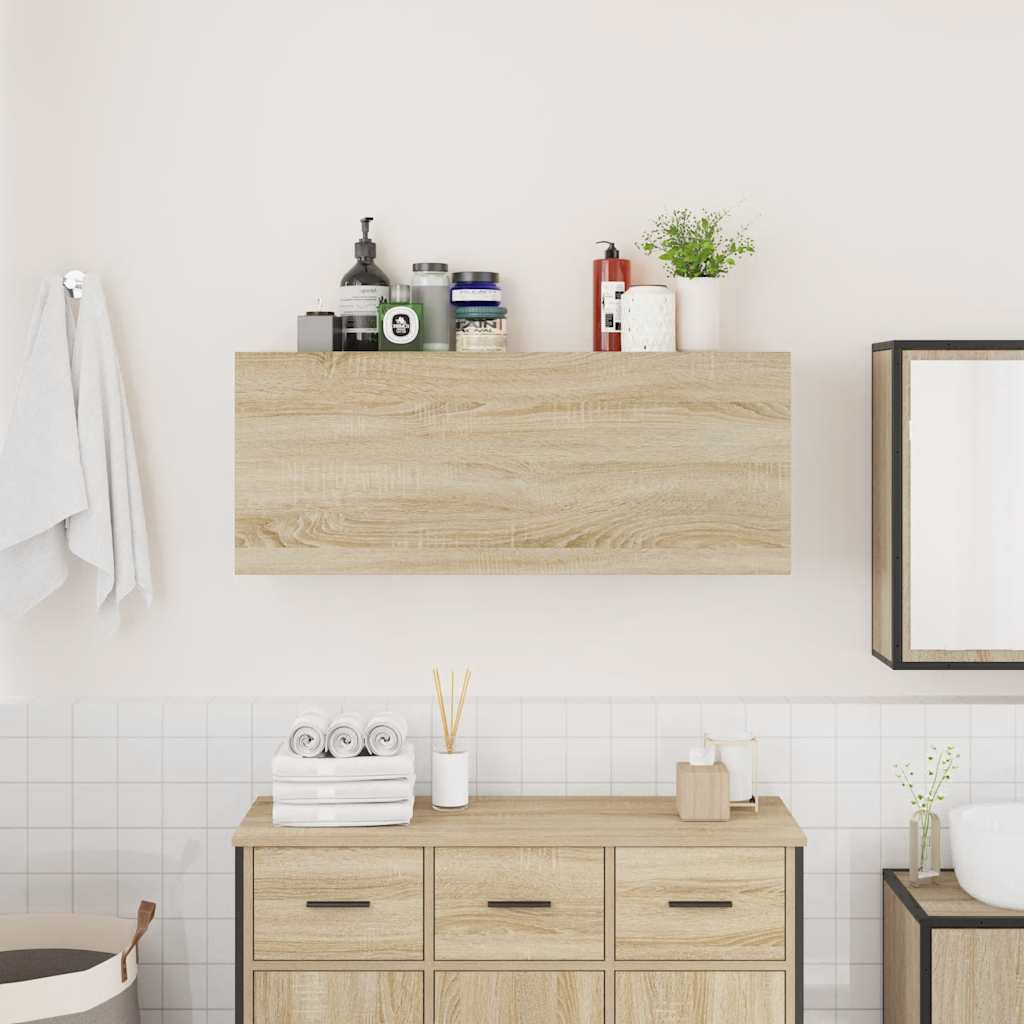 Bathroom Wall Cabinet Sonoma Oak 100x25x40 cm Engineered Wood