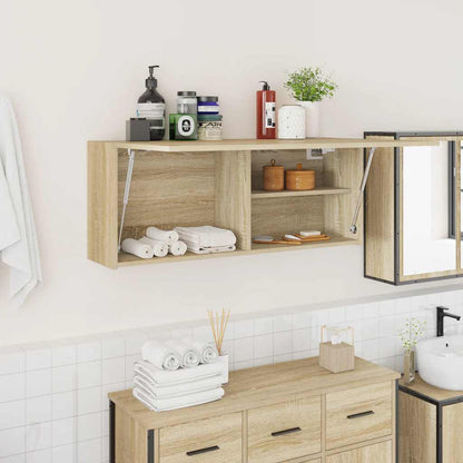 Bathroom Wall Cabinet Sonoma Oak 100x25x40 cm Engineered Wood
