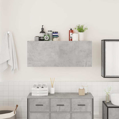 Bathroom Wall Cabinet Concrete Grey 100x25x40 cm Engineered Wood