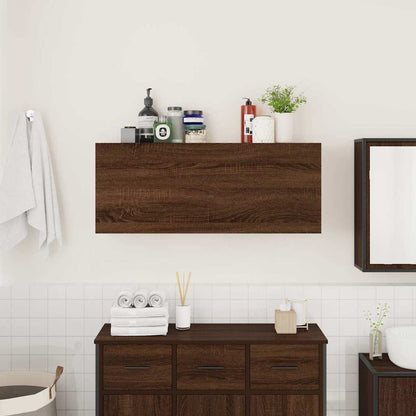 Bathroom Wall Cabinet Brown Oak 100x25x40 cm Engineered Wood
