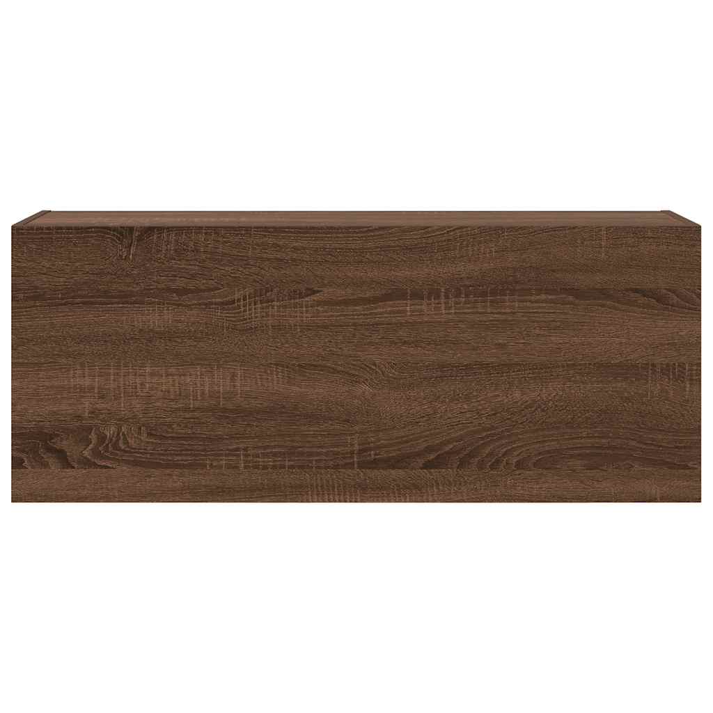 Bathroom Wall Cabinet Brown Oak 100x25x40 cm Engineered Wood