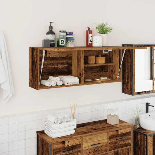 Bathroom Wall Cabinet Old Wood 100x25x40 cm Engineered Wood