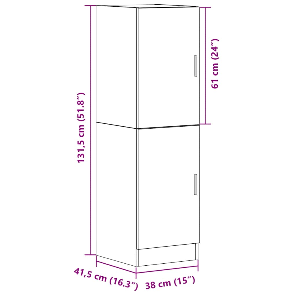 Kitchen Cabinet Concrete Grey 38x41.5x131.5 cm Engineered Wood