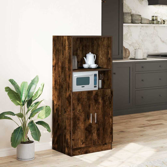 Kitchen Cabinet Smoked Oak 57x41.5x131.5 cm Engineered Wood