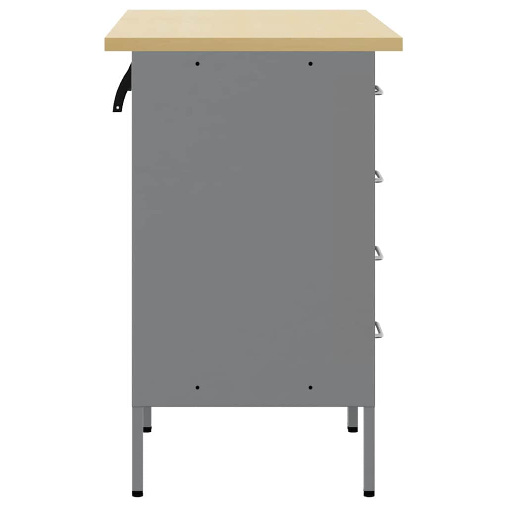 Work Cabinet with Drawer 2 pcs Black and Grey 100 x 55 x 85 cm