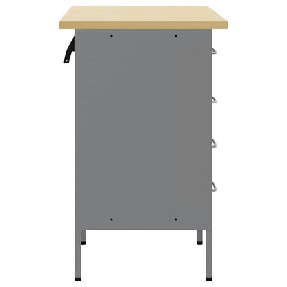 Work Cabinet with Drawer 2 pcs Black and Grey 100 x 55 x 85 cm
