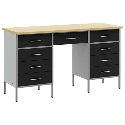 Work Cabinet with Drawer with Lock 3 pcs Black 150 x 55 x 85 cm