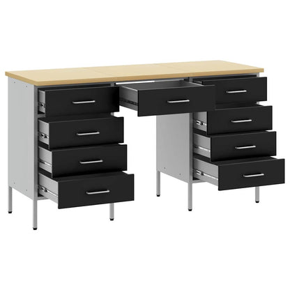 Work Cabinet with Drawer with Lock 3 pcs Black 150 x 55 x 85 cm