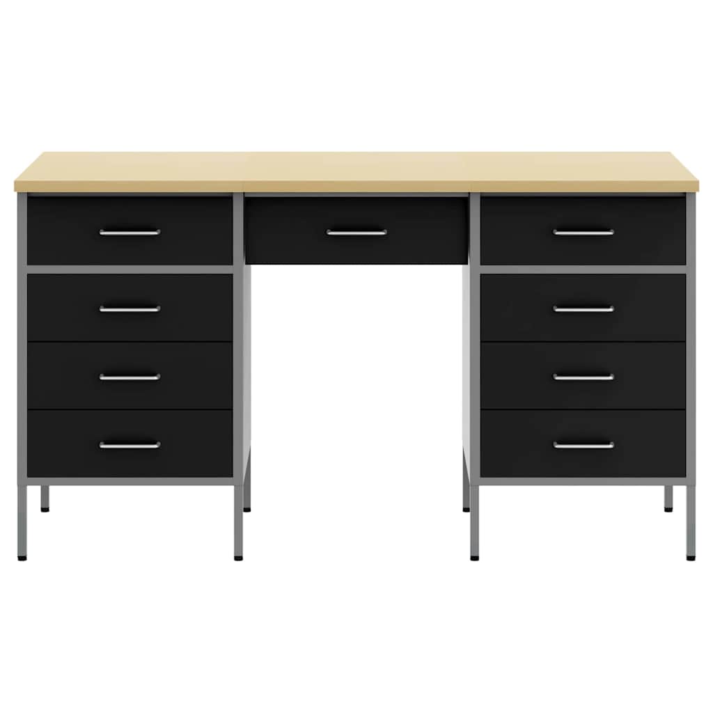 Work Cabinet with Drawer with Lock 3 pcs Black 150 x 55 x 85 cm