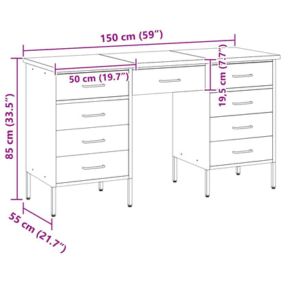 Work Cabinet with Drawer with Lock 3 pcs Black 150 x 55 x 85 cm