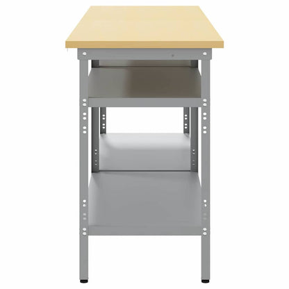 Work Bench Set with Shelf 2 pcs Grey 200 x 55 x 85 cm Steel
