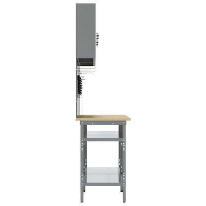 Work Bench Set with Shelf 8 pcs Grey 200 x 55 x 200 cm Steel