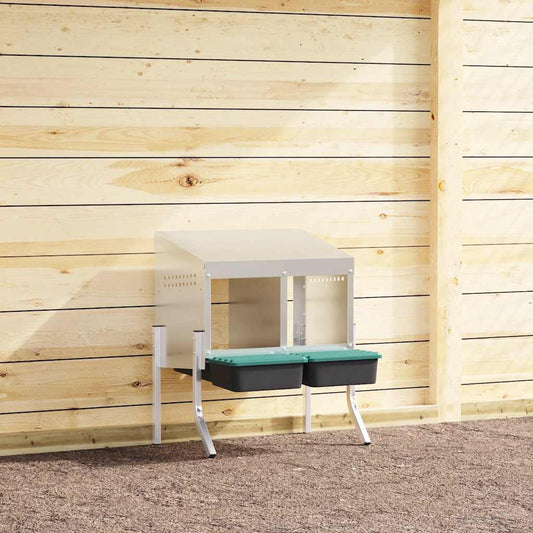 Chicken Nesting Box 2 Compartments with Legs Galvanised Steel