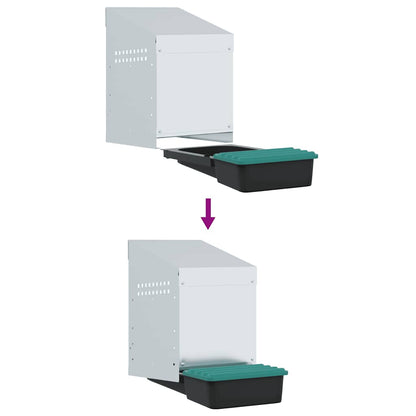 Chicken Nesting Box 1 Compartment Wall-Mounted Galvanised Steel