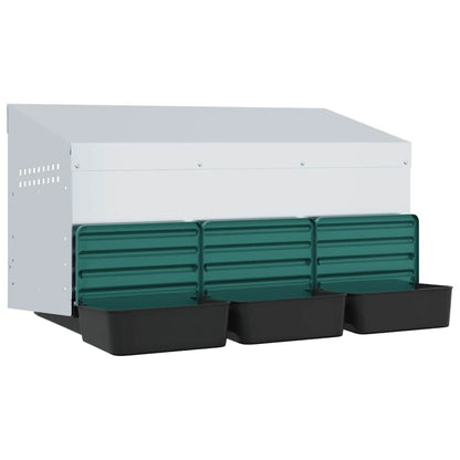 Chicken Nesting Box 3 Compartments Wall-Mounted Galvanised Steel