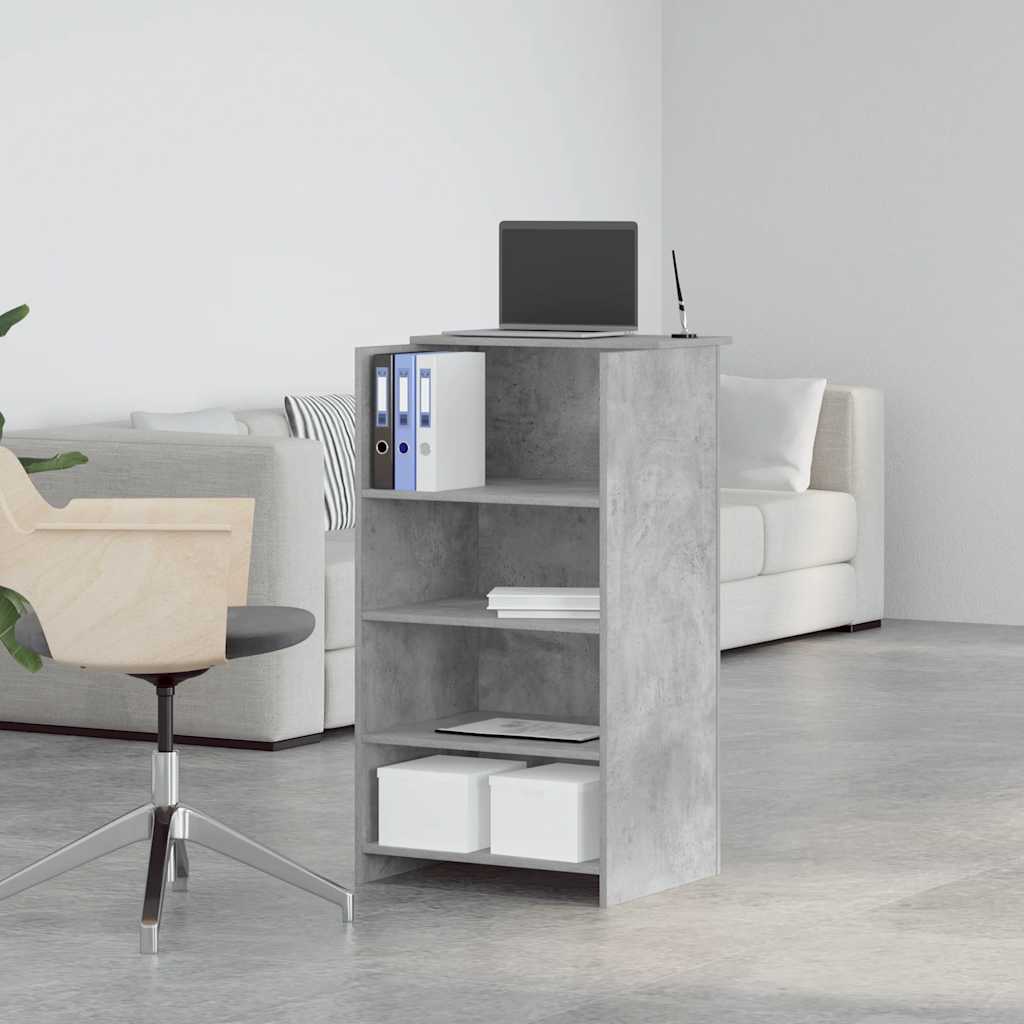 Reception Desk Concrete Grey 55x50x103.5 cm Engineered Wood