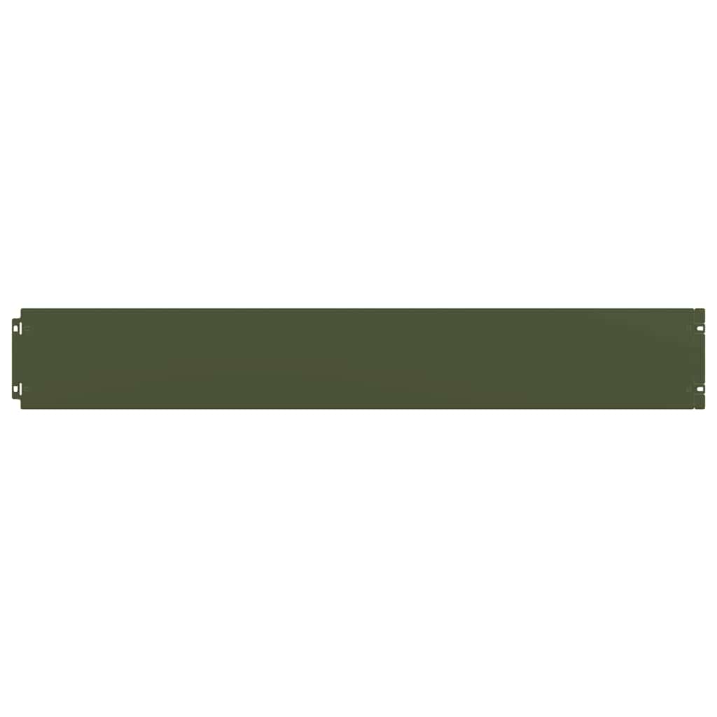 Lawn Edgings 10 pcs Olive Green 15x103 cm Cold-rolled Steel