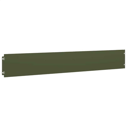 Lawn Edgings 10 pcs Olive Green 15x103 cm Cold-rolled Steel