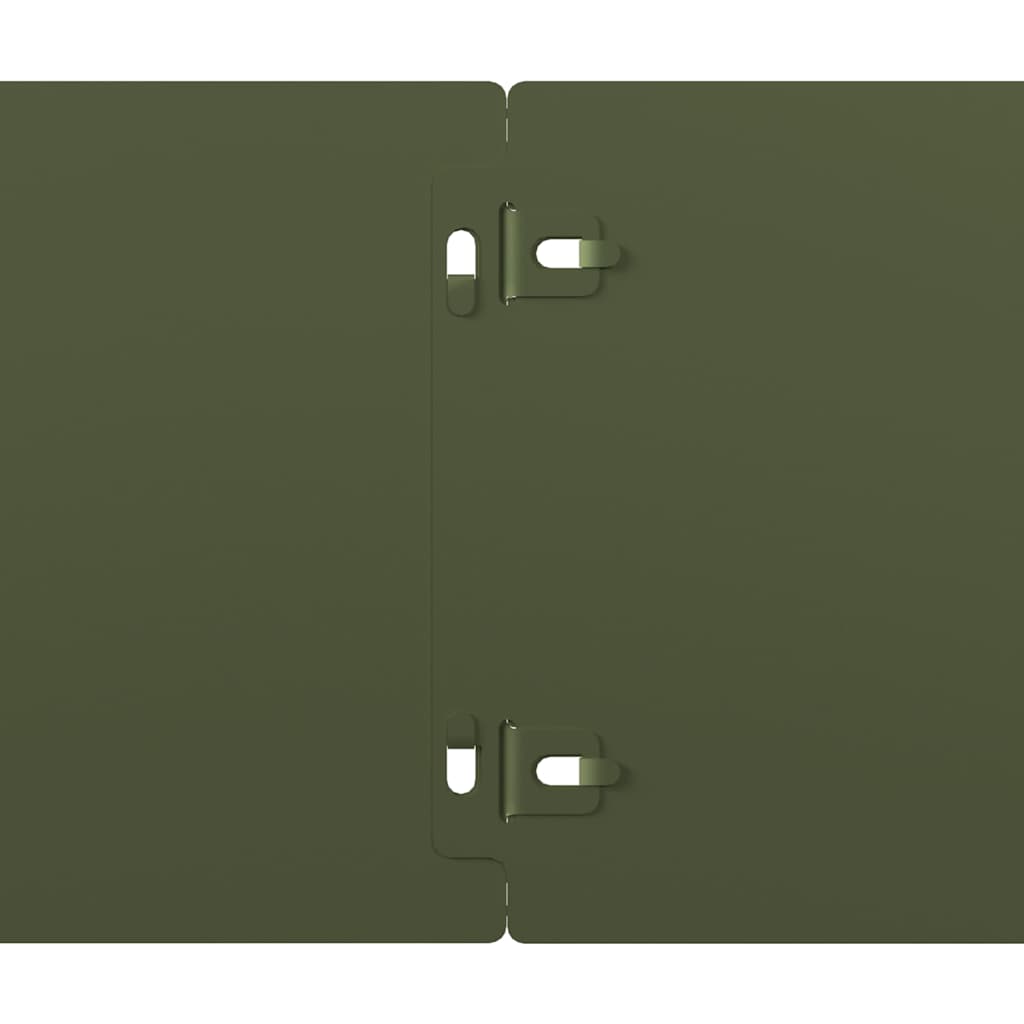 Lawn Edgings 10 pcs Olive Green 15x103 cm Cold-rolled Steel