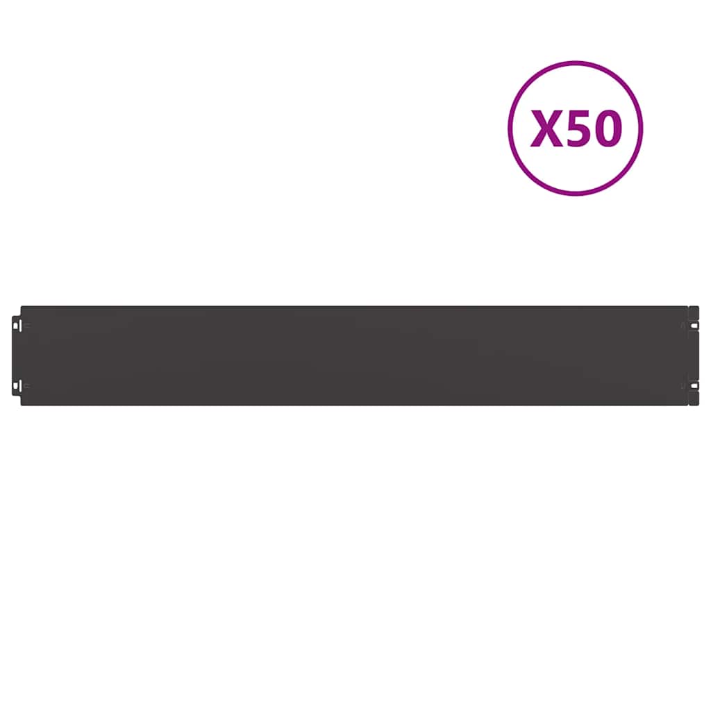 Lawn Edgings 50 pcs Black 15x103 cm Cold-rolled Steel