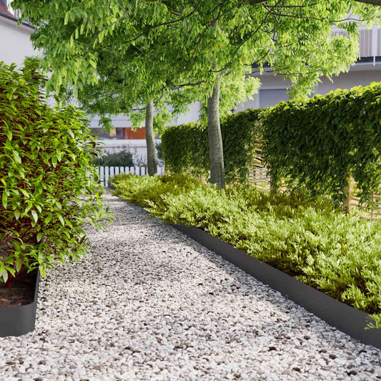 Lawn Edgings 50 pcs Black 15x103 cm Cold-rolled Steel