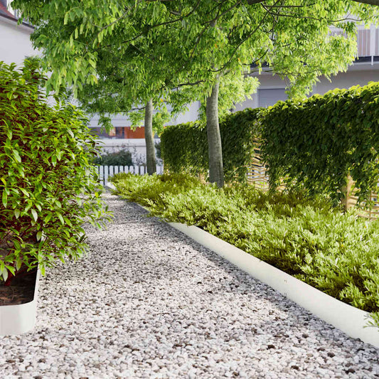 Lawn Edgings 50 pcs White 15x103 cm Cold-rolled Steel
