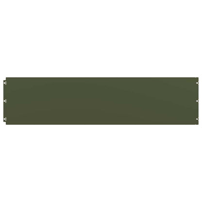 Lawn Edgings 10 pcs Olive Green 25x103 cm Cold-rolled Steel