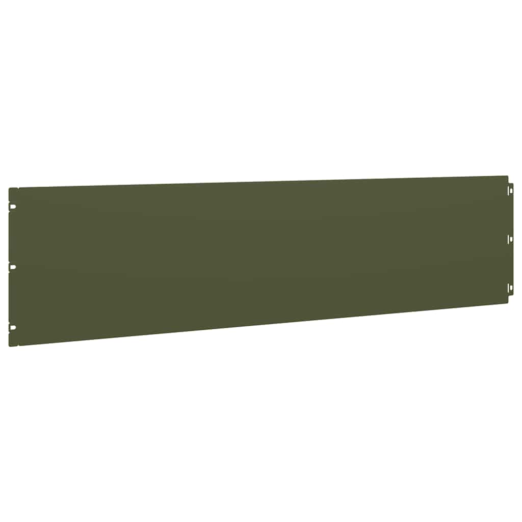 Lawn Edgings 10 pcs Olive Green 25x103 cm Cold-rolled Steel