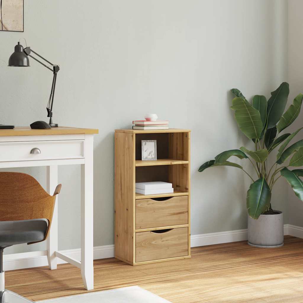 Side Cabinet with Drawers ODDA 40x24x79 cm Solid Wood Pine