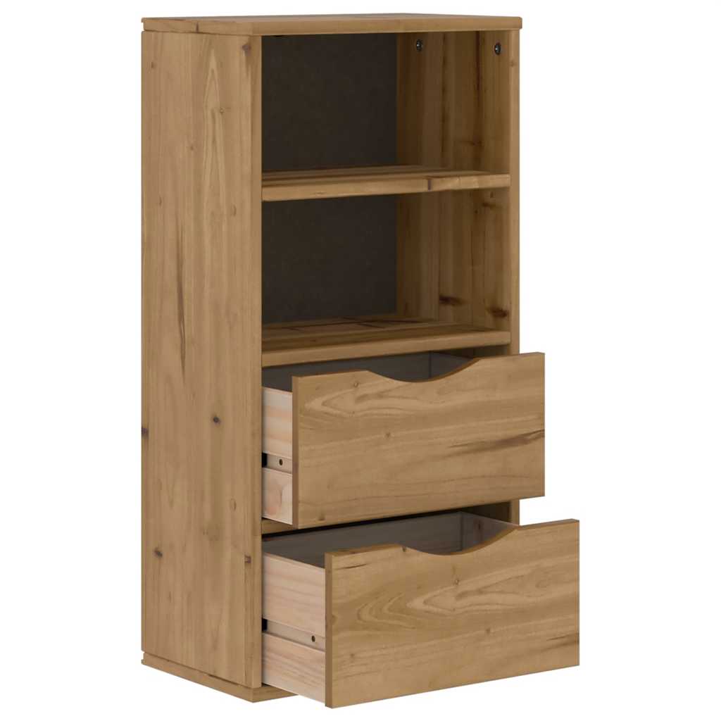 Side Cabinet with Drawers ODDA 40x24x79 cm Solid Wood Pine
