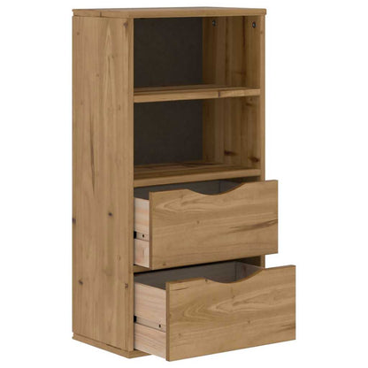 Side Cabinet with Drawers ODDA 40x24x79 cm Solid Wood Pine
