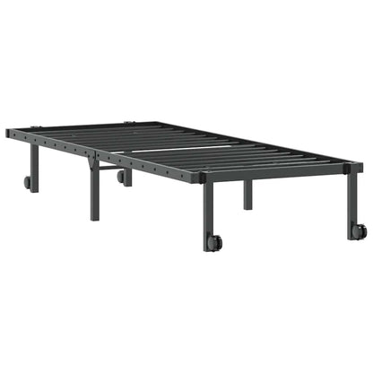 Bed Frame without Mattress Foldable Black 75x190 cm Steel