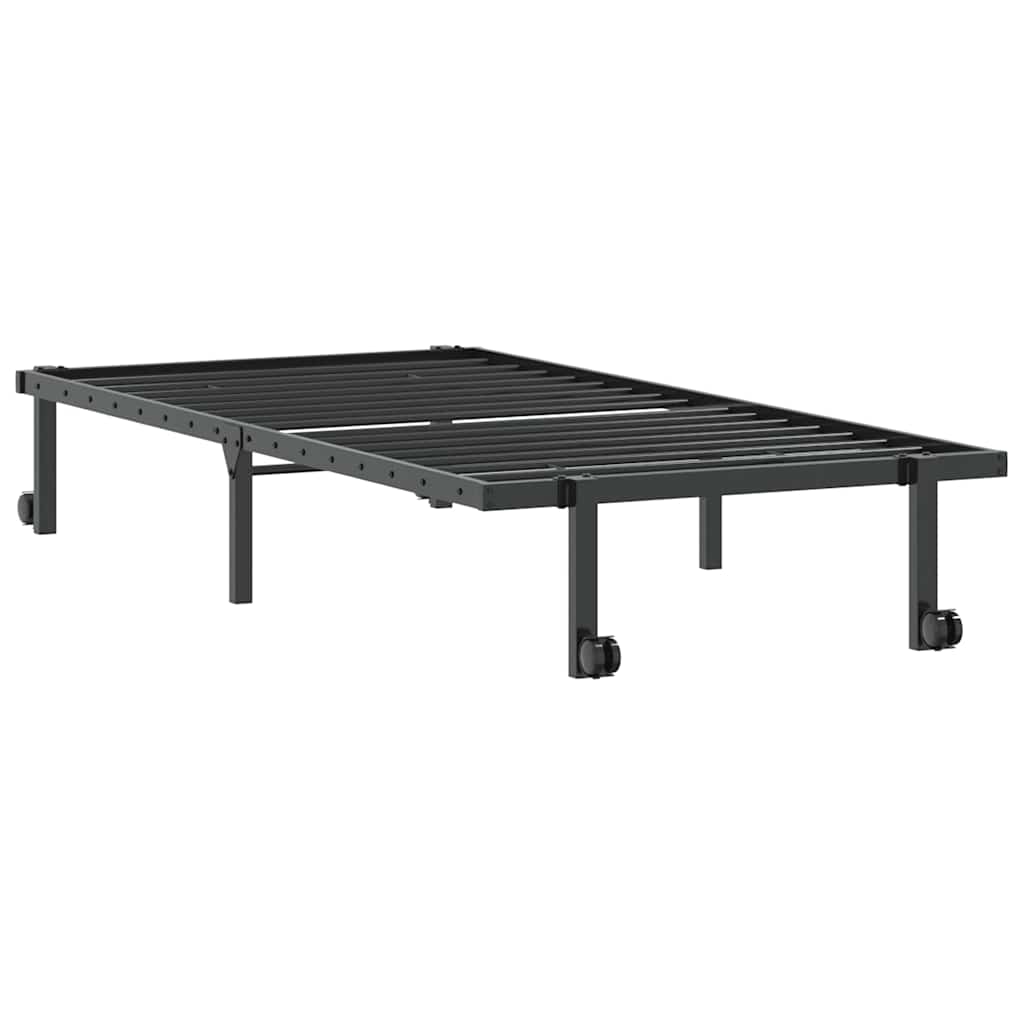 Bed Frame without Mattress Foldable Black 90x190 cm Steel