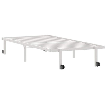 Bed Frame without Mattress Foldable White 90x190 cm Steel