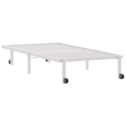 Bed Frame without Mattress Foldable White 90x190 cm Steel