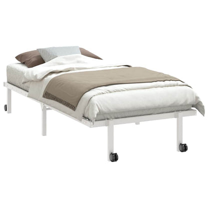 Bed Frame without Mattress Foldable White 90x200 cm Steel