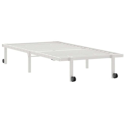 Bed Frame without Mattress Foldable White 90x200 cm Steel