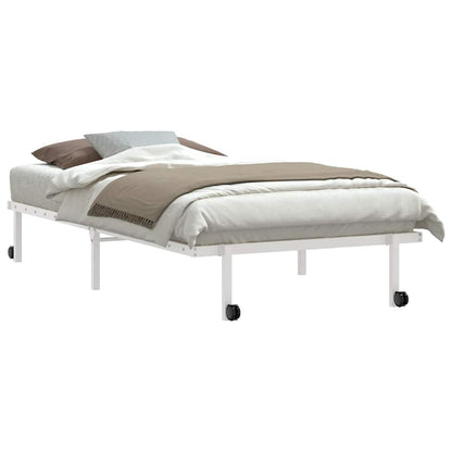 Bed Frame without Mattress Foldable White 100x190 cm Steel