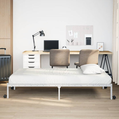 Bed Frame without Mattress Foldable White 107x203 cm Steel