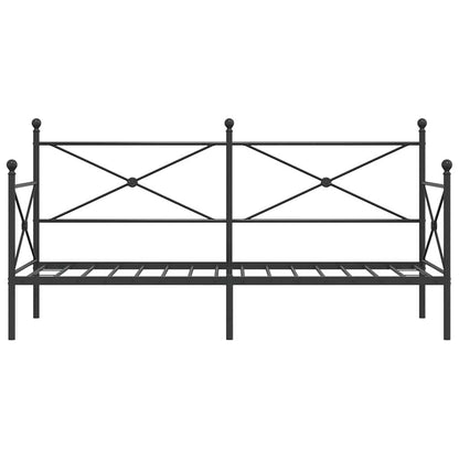 Day Bed without Mattress Black 75x190 cm Steel