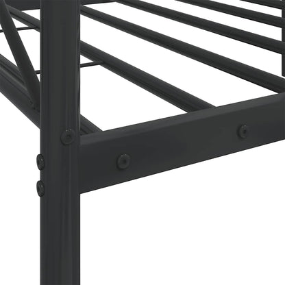 Day Bed without Mattress Black 75x190 cm Steel
