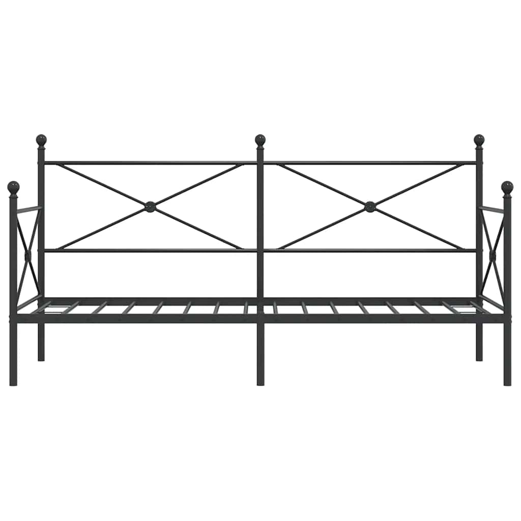 Day Bed without Mattress Black 80x200 cm Steel