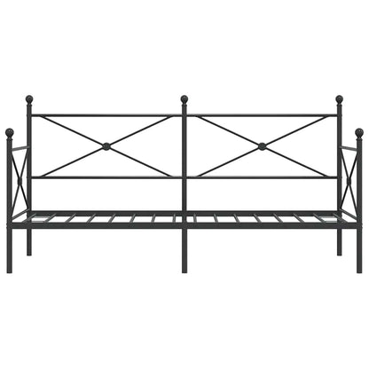 Day Bed without Mattress Black 80x200 cm Steel