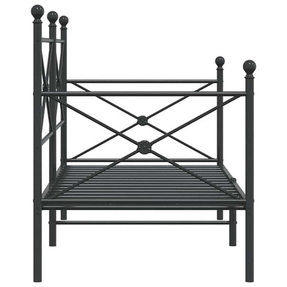 Day Bed without Mattress Black 80x200 cm Steel