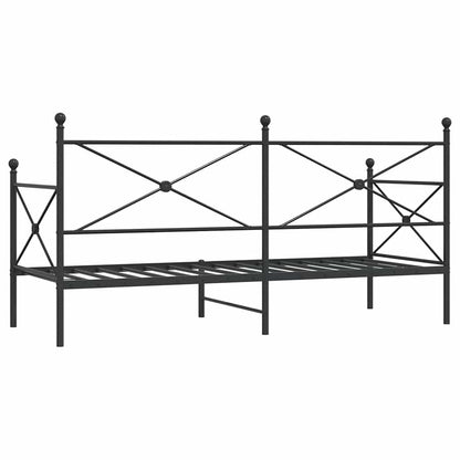 Day Bed without Mattress Black 80x200 cm Steel