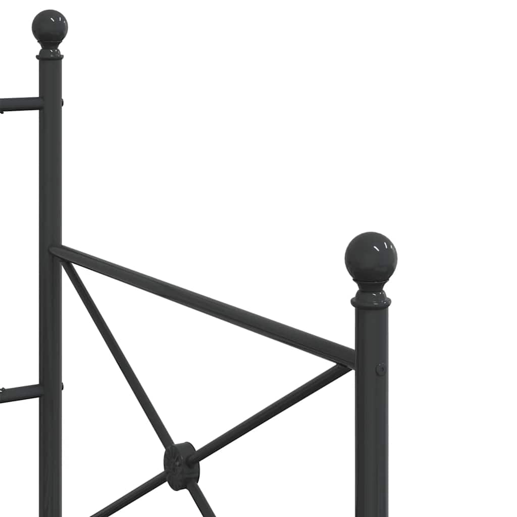 Day Bed without Mattress Black 80x200 cm Steel