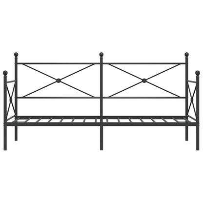 Day Bed without Mattress Black 90x200 cm Steel