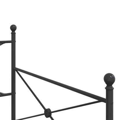 Day Bed without Mattress Black 100x190 cm Steel