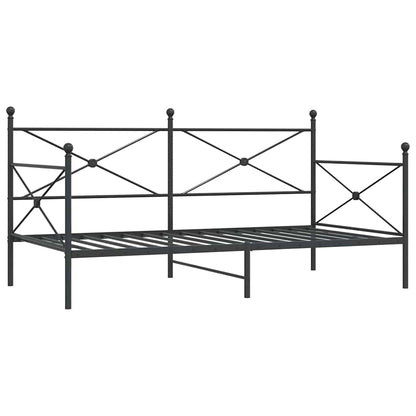 Day Bed without Mattress Black 100x200 cm Steel