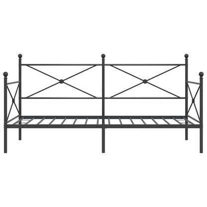 Day Bed without Mattress Black 100x200 cm Steel